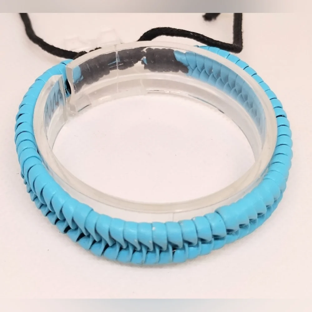 Men's Bracelet Leather Braided Turquoise New‎ f65
